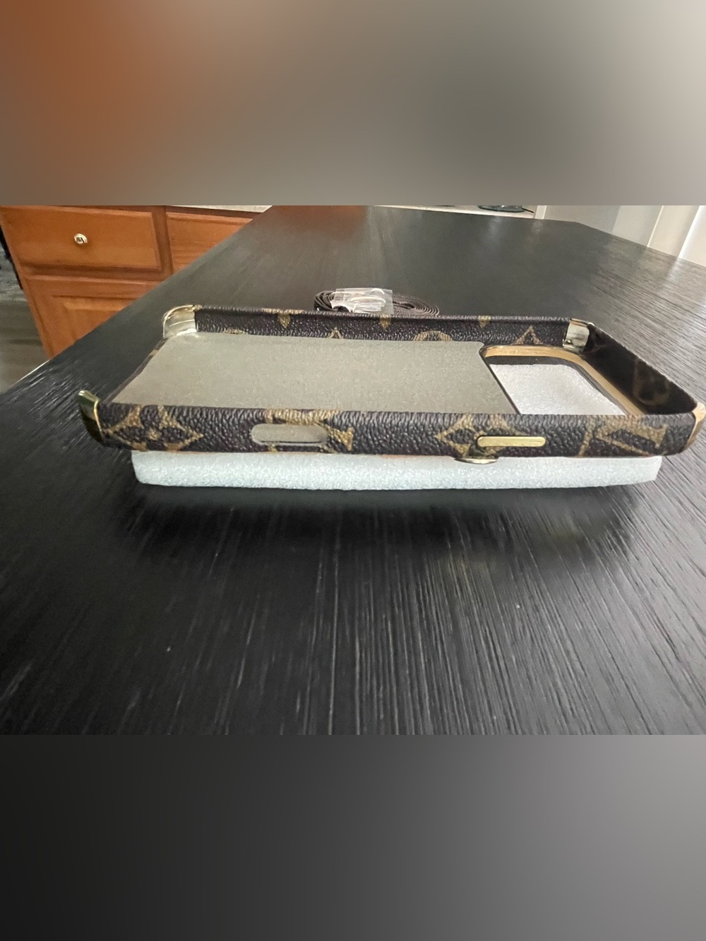 iPhone 17 pro max crossbody Case with Gold Accents and strap - Picture 8 of 11